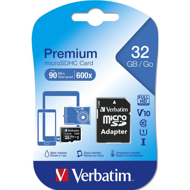 Label énergétique Verbatim Carte Micro SDHC classe 10 (32 Go, microSDHC, U1, UHS-I)