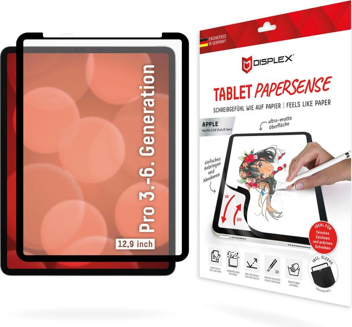 Immagine prodotto Displex Tablet Papersense, iPad Paper Feeling Schutzfolie (1 Pezzo/i, iPad Pro 12,9 2022 (6a generazione))