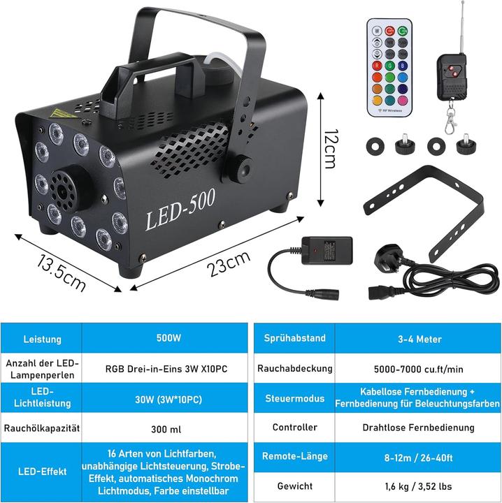 Immagine prodotto Mamizo Mini-Nebelmaschine mit LED-Licht und Fernbedienung