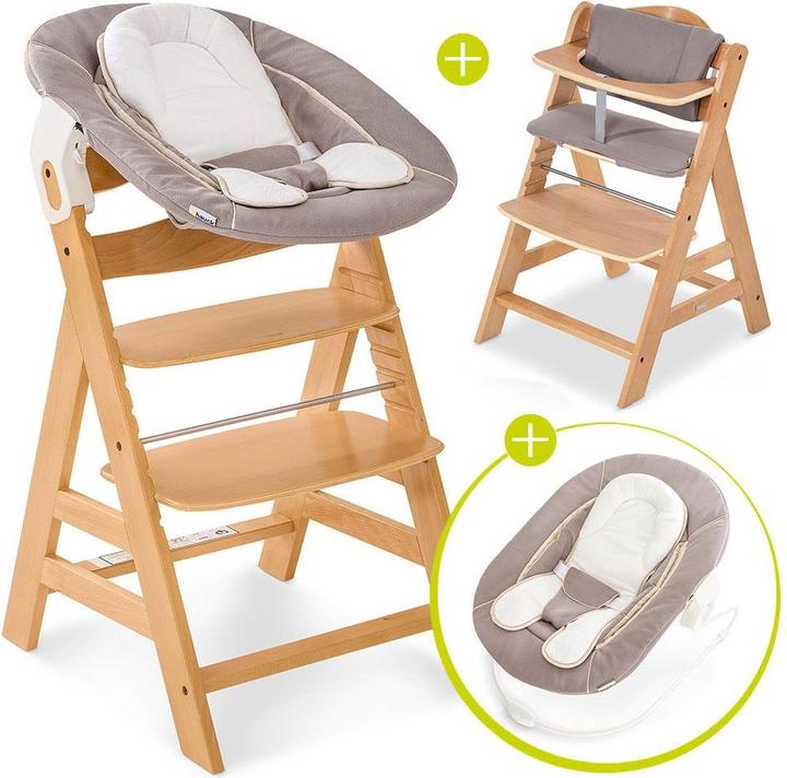 Actual product image Hauck Highchairs Alpha Plus Nature Newborn Set - 4-piece highchair + (Highchair)