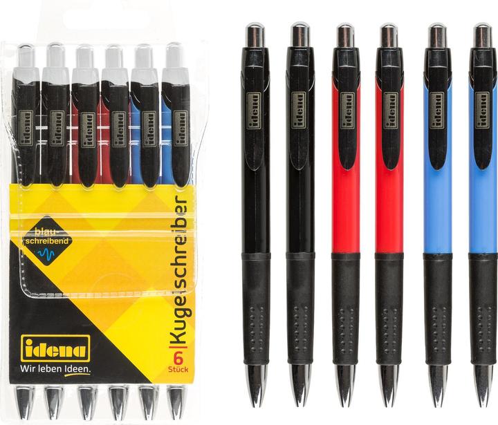 Actual product image Idena Biros 6pcs assorted, blue ink (Multicoloured, 6 x)