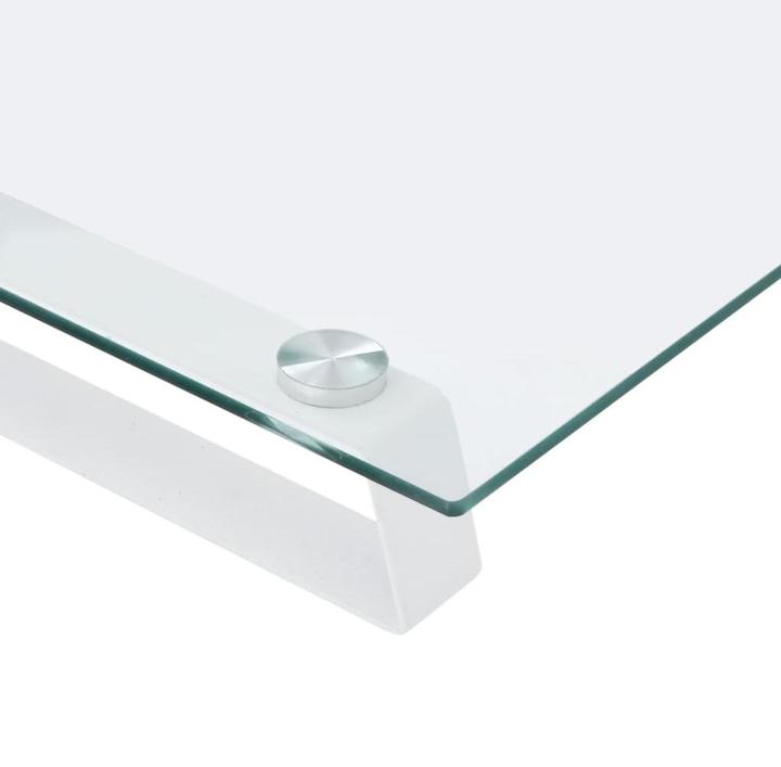 Produktbild VidaXL Monitorständer Weiss 100x20x8 cm Hartglas und
