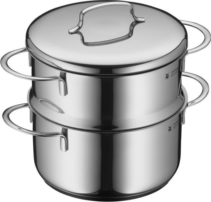 Produktbild WMF Kochtopf Dampfgarer 16cm klein Metalldeckel 1,2l Mini Edelstahl Induktion (16 cm, Dampfkochtopf, Edelstahl)