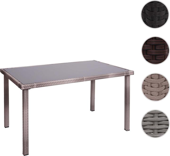 Actual product image Swisshandel24 Poly Rattan Table, Garden Table Balcony Table, 120x75cm - Grey (120 cm)