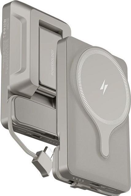 Actual product image Powerology Car Mount 5000mAh Power Bank With Magnetic Wireless Charger (5000 mAh, 15 W)
