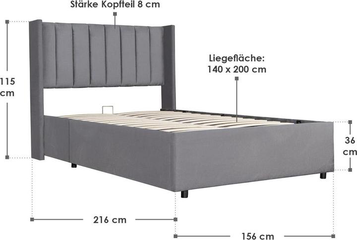 Image du produit Juskys Savona (140 x 200)