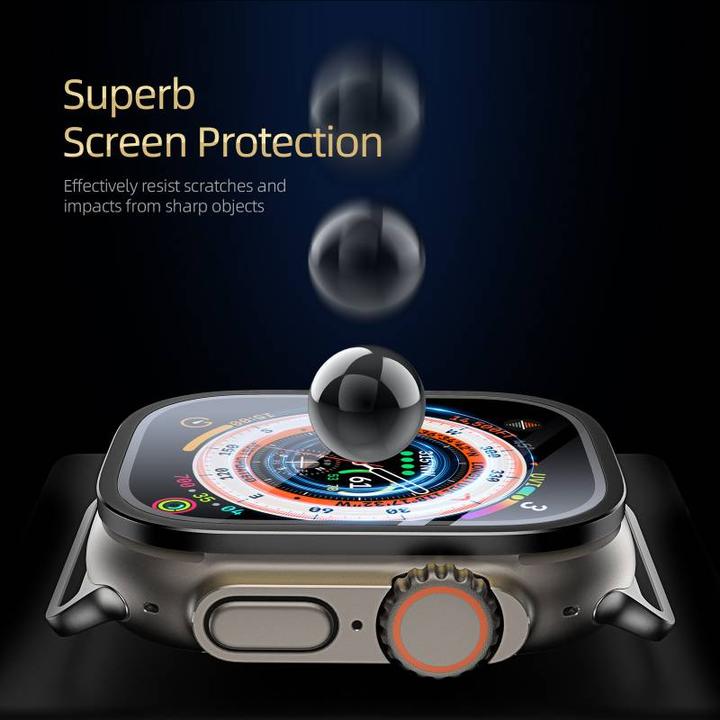 Produktbild Dux Ducis Flas gehärtetes Glas mit Aluminiumrahmen für Apple Watch Ultra 49 mm – Schwarz