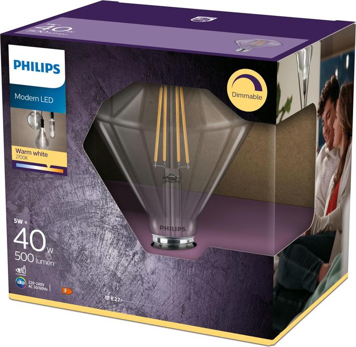 Image du produit Philips LEDclassic Lampe Diamond (E27, 5 W, 500 lm, 1 x, F)