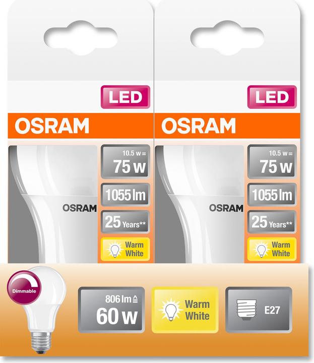 Actual product image Osram Superstar Classic A (E27, 9 W, 806 lm, 1 x, F)