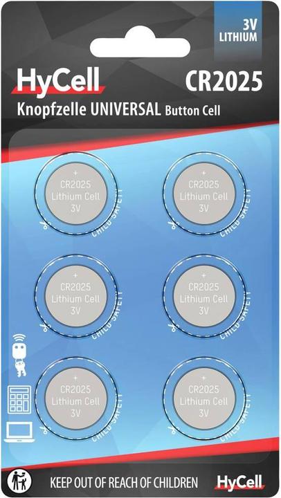 Actual product image HyCell Button cell (6 pcs., CR2025, 140 mAh)