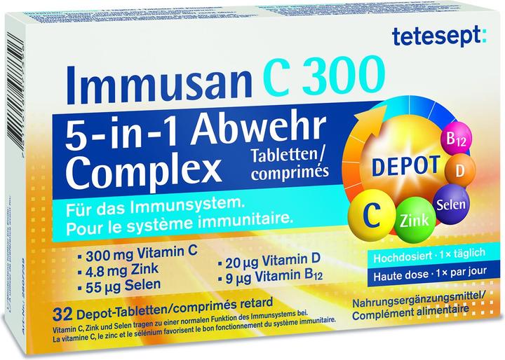 Image du produit Tetesept Immusan C 300 (32 pièce(s), Cachets, 80 g)