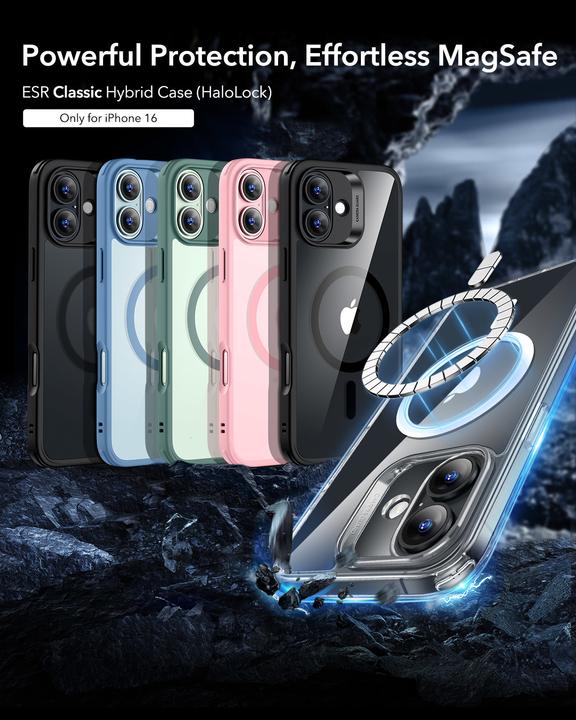 Actual product image ESR Classic Hybrid HaloLock Case (Apple iPhone 16)