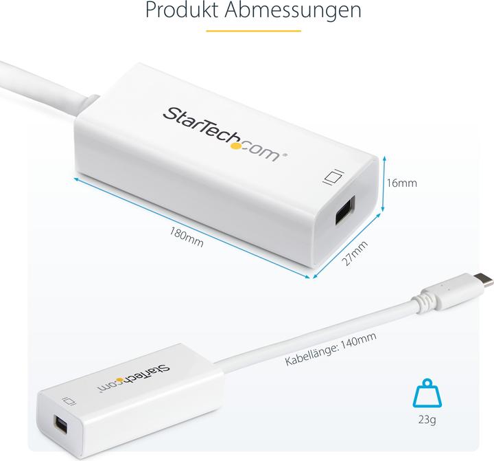 Actual product image StarTech USB-C zu Mini DisplayPort (Mini DP, 6 cm)