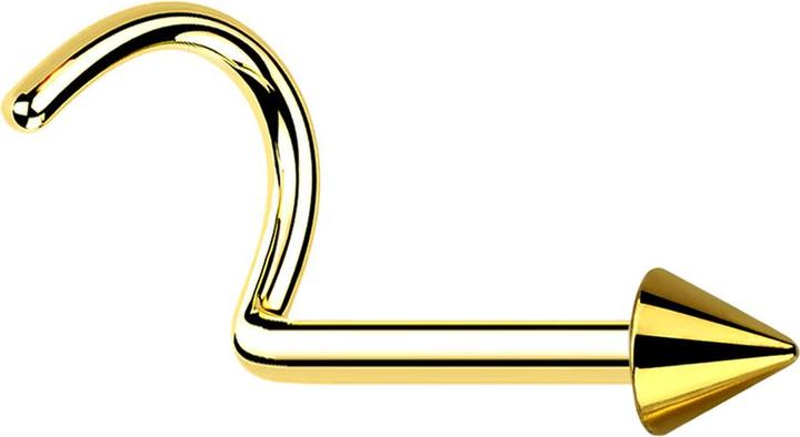 Actual product image Star Piercing Nasenstecker gebogen vergoldet mit Cone (Surgical steel 316L)