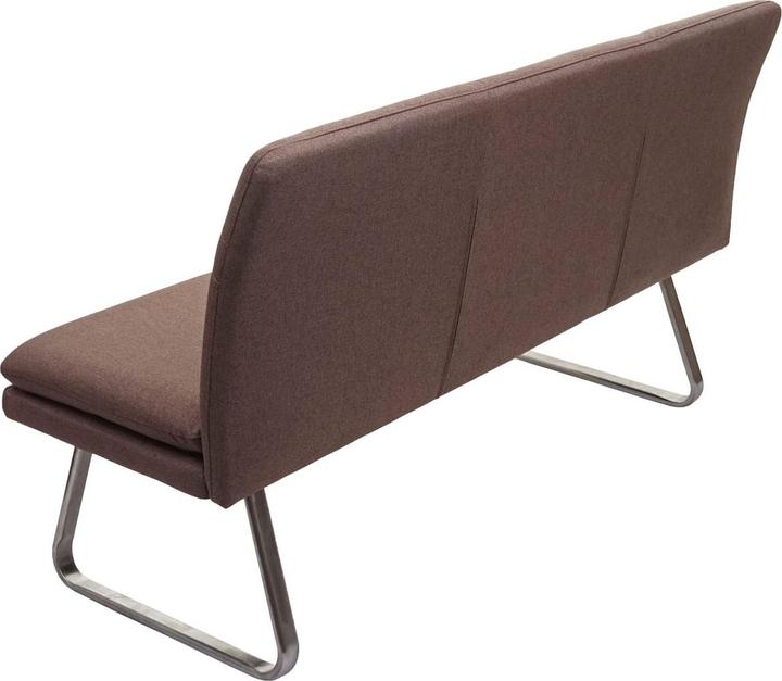 Immagine prodotto Mendler Panca, Panca per sala da pranzo Panca imbottita, schienale in tessuto/tessuto Acciaio inox (160 cm)