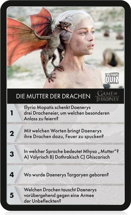 Image du produit Winning Moves WIN64206 - Top Trumps Quiz Game of Thrones (FR), 2 joueurs, from 12 years (FR edition) (Allemand)
