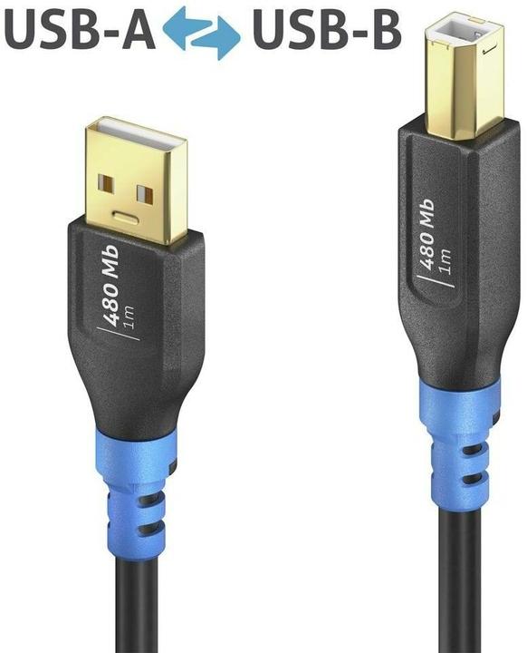 Actual product image Purelink USB-A>B cable 0.5m (0.50 m, USB 2.0, 10 W)