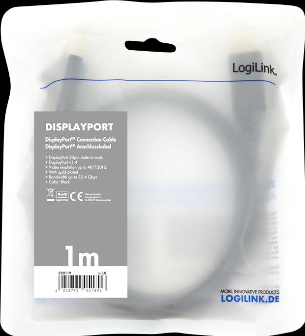 Actual product image LogiLink DisplayPort — DisplayPort (1 m, DisplayPort)