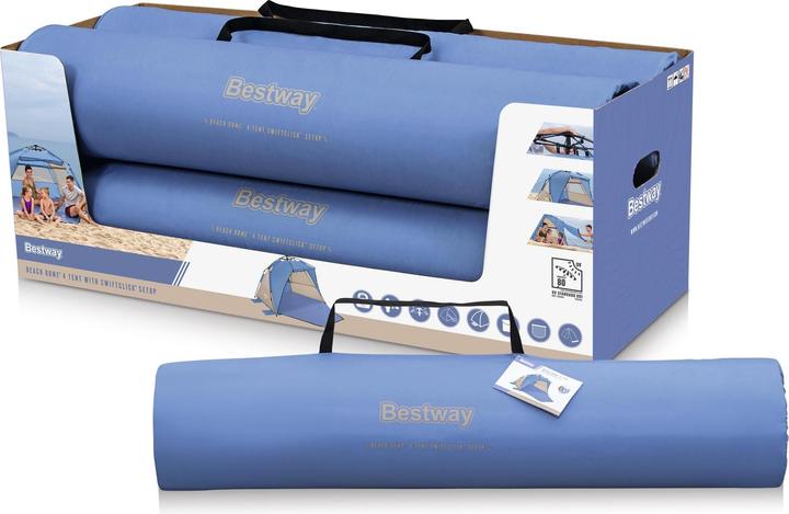 Immagine prodotto Bestway Tent Polyester with Ventilation 107/127x240x125 cm Camping & Beach 68144 (Tenda a cupola, 3.30 kg, 4 persone)