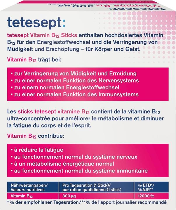 Produktbild Tetesept Vitamin B12 (20 Stück, Pulver, 70 g)