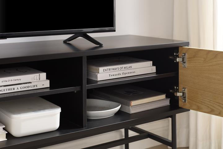 Image du produit SalesFever Buffet bas en placage bois véritablex60 noir (150 x 40 x 60 cm)