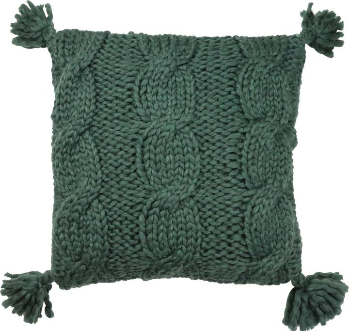 Actual product image Hoff Interieur Gstaad green knitted cushion cover 45x45cm (1 piece) (45 x 45 cm)