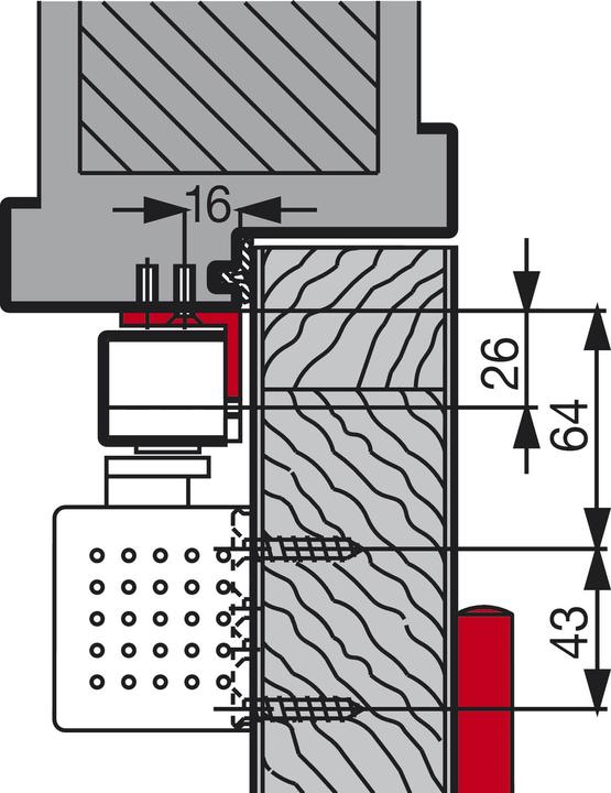 Image du produit Dormakaba Kit d'équerres de mandrinage pour G-SR/BG (Porte de chambre, Porte d'entrée, Porte en bois, Porte-fenêtre, Intérieur)