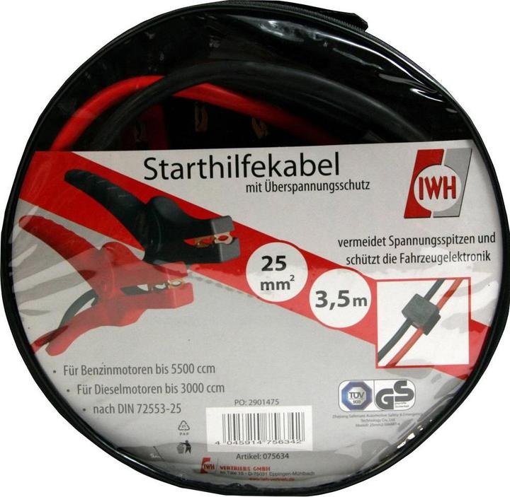 Productafbeelding IWH 075634 Startkabel 30,0 mm² aluminium (met koper bekleed) 3,5 m met beveiligingscircuit