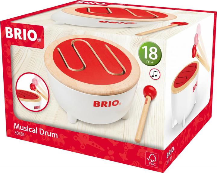 Produktbild Brio Holz Musikinstrument Trommel (Deutsch, Französisch, Italienisch, Englisch)