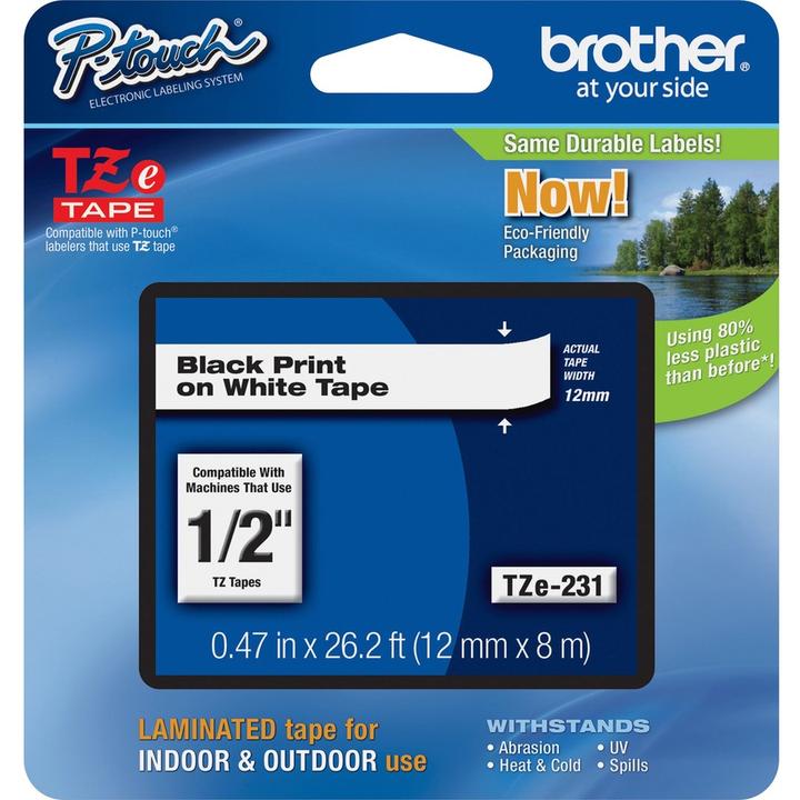 Immagine prodotto Brother TZe-231 (1.20 cm, Bianco, Nero)