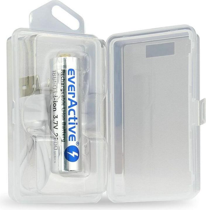 Immagine prodotto Everactive ACCUMULATORE 18650 3 7V LI-ION 2600MAH MICRO USB Z ZABEZPIECZENIEM BOX EV18650-2 (1 pz., 18650, 2600 mAh)