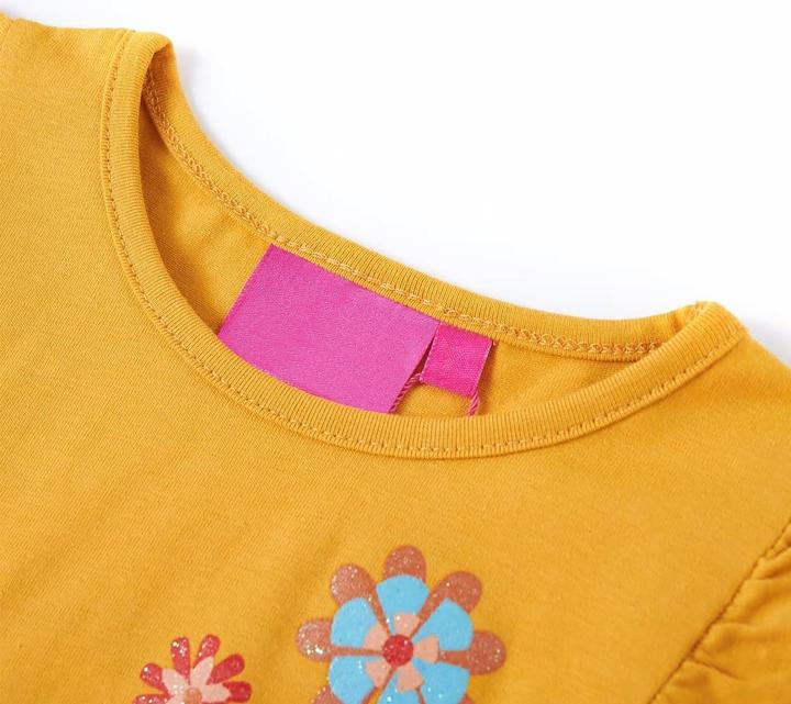 Actual product image VidaXL Children's long-sleeved shirt dark ochre 104,Material: 95 (104)