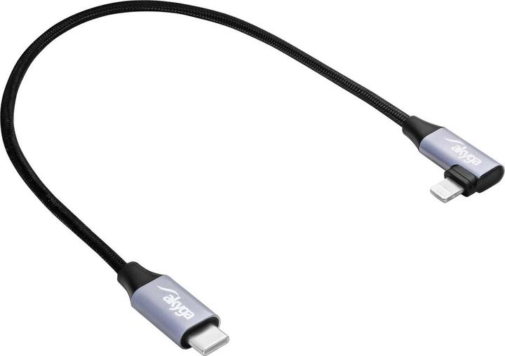 Akyga USB cable USB-C® plug, Apple Lightning plug 30 cm black AK-USB-5 (0.30 m, USB 2.0)
