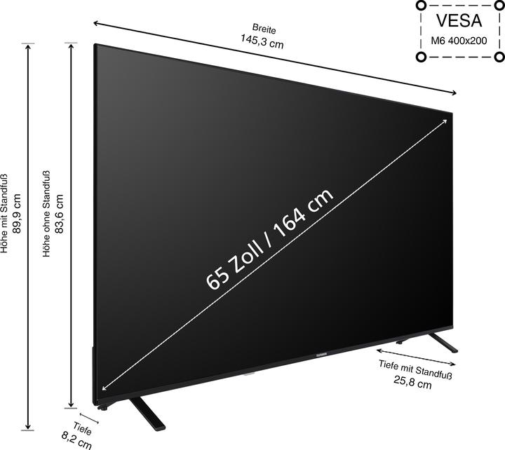 Produktbild Telefunken XU65TO750S (164 cm (65 Zoll), schwarz, UltraHD/4K, Triple Tuner, SmartTV, TiVo Betriebssystem) (65", LED, 4K, 2024)