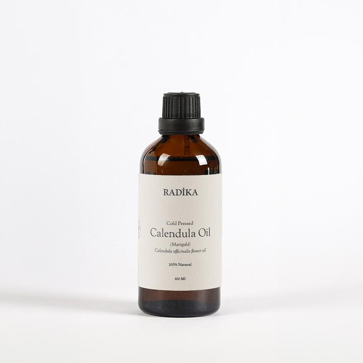 Actual product image Radika Calendula oil, cold-pressed, 100% pure, organic, natural, 30 ml (Body oil, 30 ml)