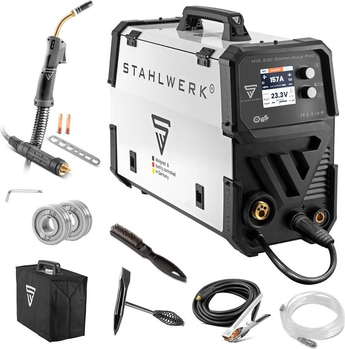 Produktbild Stahlwerk Schweissgerät MIG MAG 200 Doppelpuls Pro vollsynergisches 200 Ampere