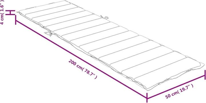 Actual product image VidaXL Sun lounger cushion fabric (200 x 50 x 4 cm)