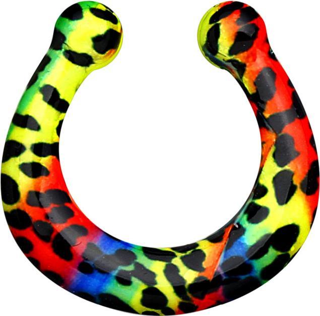 Produktbild Star Piercing Fake Septum mit farbigem Neonmuster (Messing)