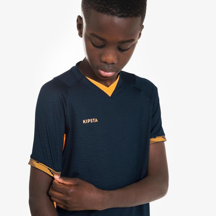 Produktbild Kipsta Kinder Fussball Trikot kurzarm - CLR orange/marineblau (12, 13, 14)