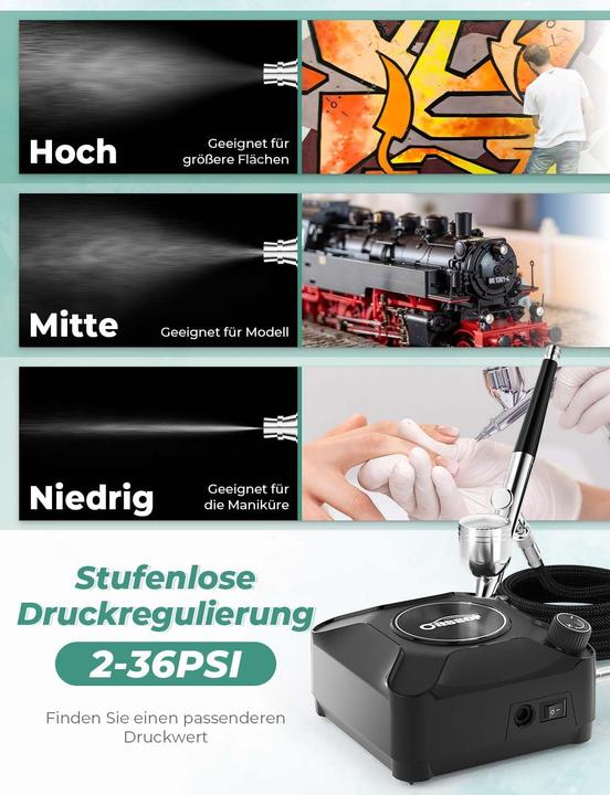 Produktbild Oasser Airbrush Set mit Kompressor