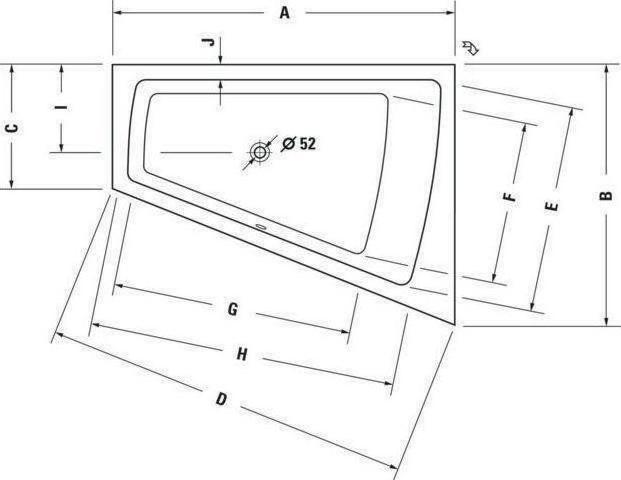 Immagine prodotto Duravit Vasca da bagno PAIOVA 1700x1300mm, 1 spiovente posteriore destro bianco (235 l, 170 cm, 130 cm)