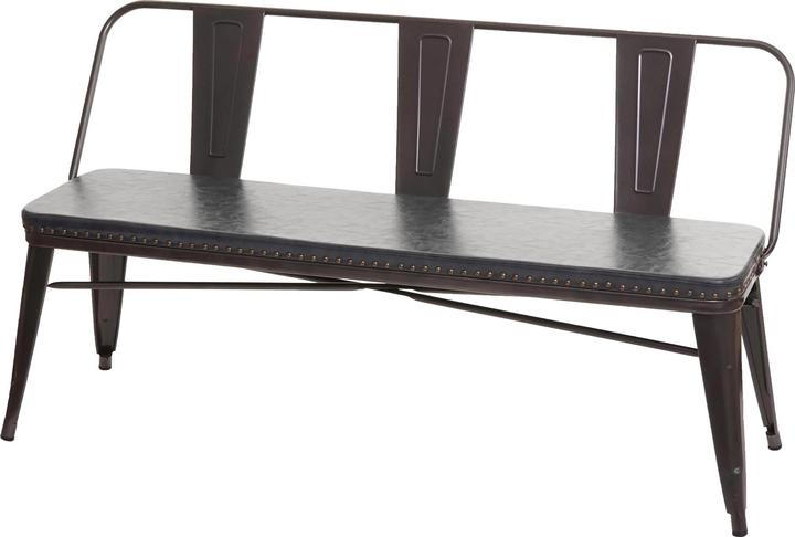 Image du produit Swisshandel24 Banquette 3 places, banquette vestiaire salle à manger, similicuir Chesterfield Industrial (153 cm)