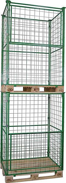 Actual product image eurokraft basic Mesh stacking frame for EUR pallet, with flap, mesh size 100 x 100 mm, height