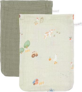 Actual product image Little Dutch Wash mitt set muslin Little Farm / Olive