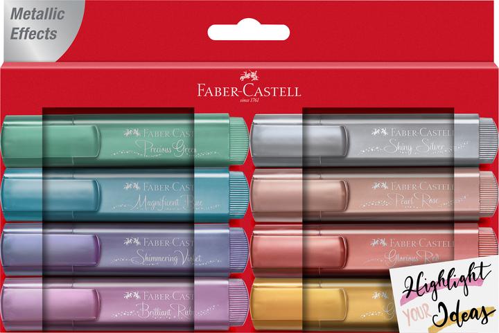Faber-Castell Textmarker 46 Metallic (Mehrfarbig, 5 mm, 8 x)