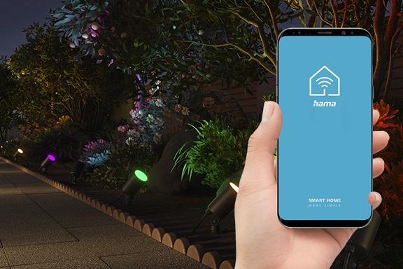 Productafbeelding Hama WLAN tuinlamp incl. grondspies, waterdicht, gekleurd, dimbaar (450 lm, IP65)