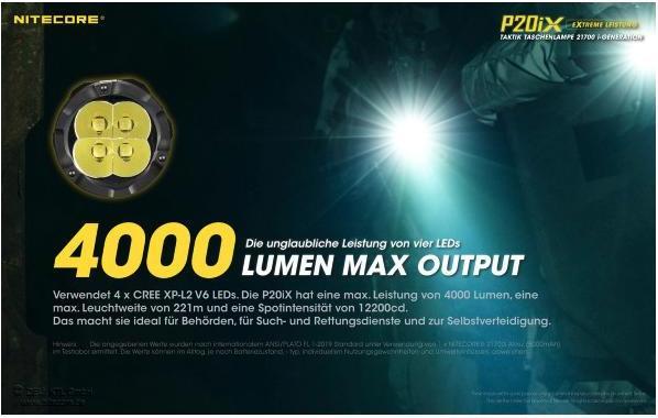Immagine prodotto Nitecore P20iX - 4000 lumen (14 cm, 4000 lm)