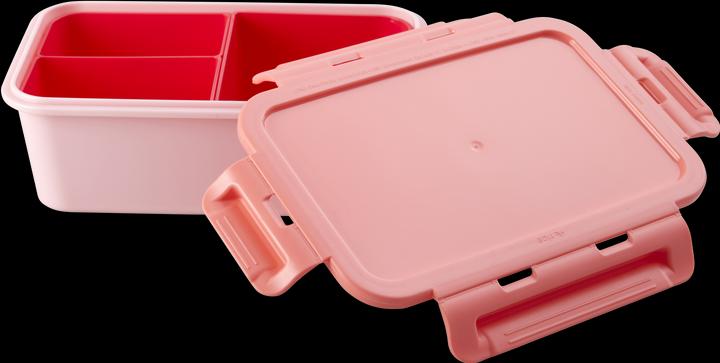 Actual product image Rice Lunchbox with 3 Inserts - Coral and Red