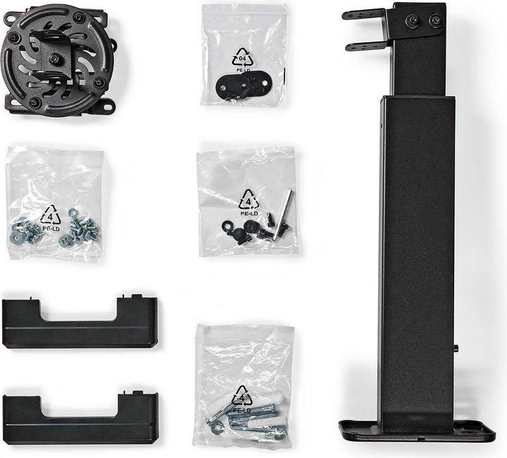 Image du produit Nedis Support de projecteur Entièrement mobile 15 kg pivotant inclinable Acier Noir Noir (Mur)