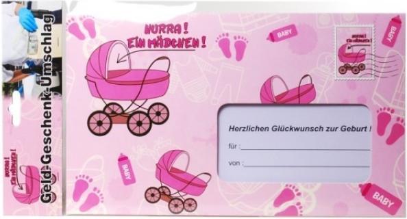 Actual product image Magni Udo Schmidt GmbH & Co envelope Hurra EIN Mädchen money gift pink 18x30cm